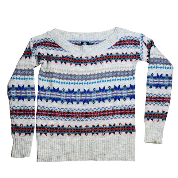 American Eagle Outfitters Fair Isle Small Sweater Wool Casual Winter - Picture 1 of 5